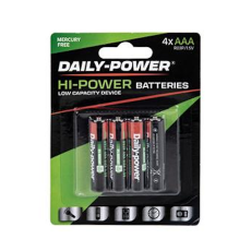 Daily Power Hi-Power Batteries Size AAA - 4 Pack